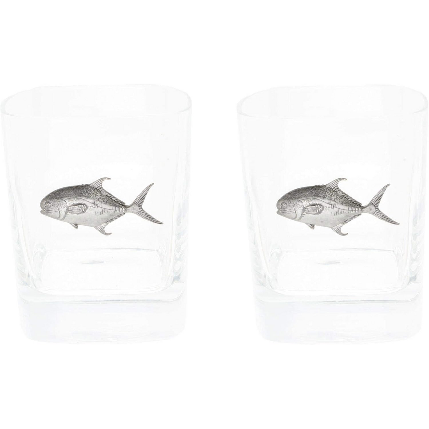 Sea Fishing Pair Of Whiskey Tumbler Glasses