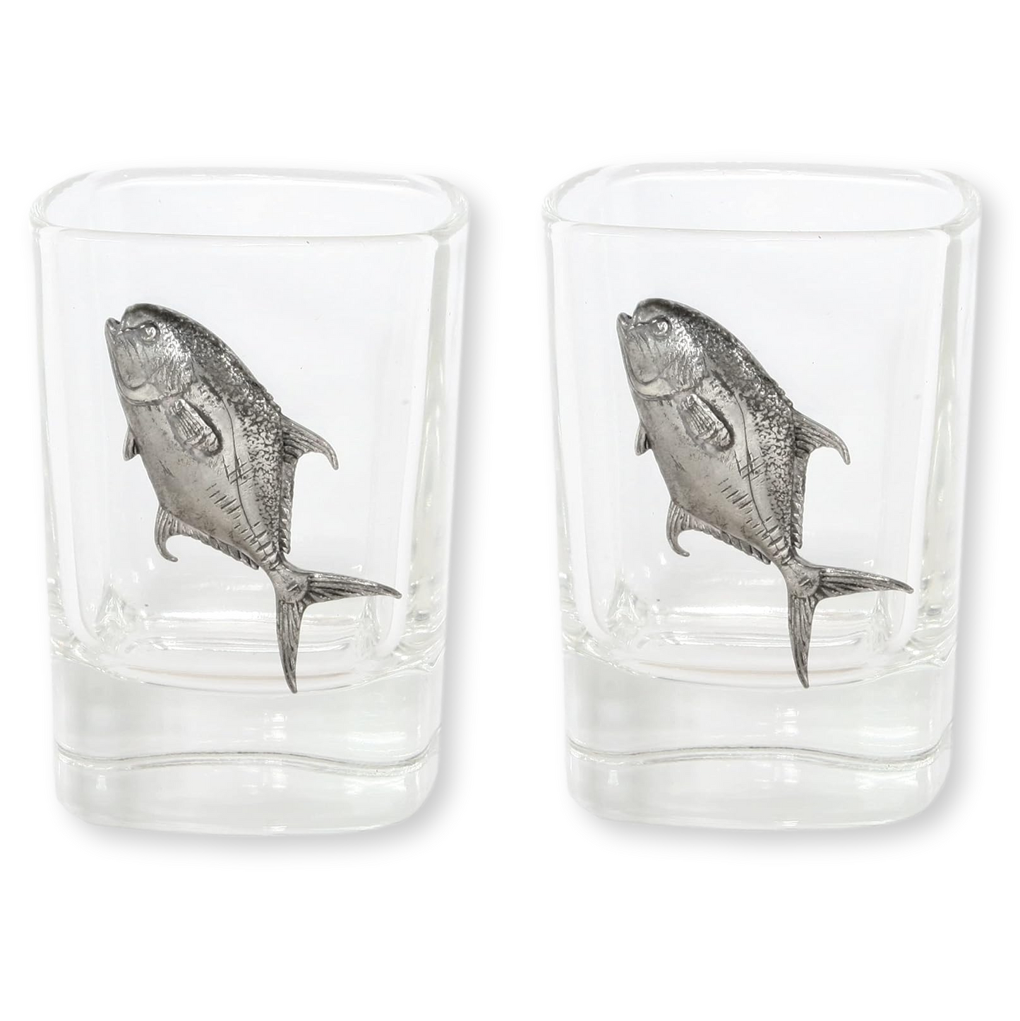 Sea Fishing Pair Of Shot Tot Glasses
