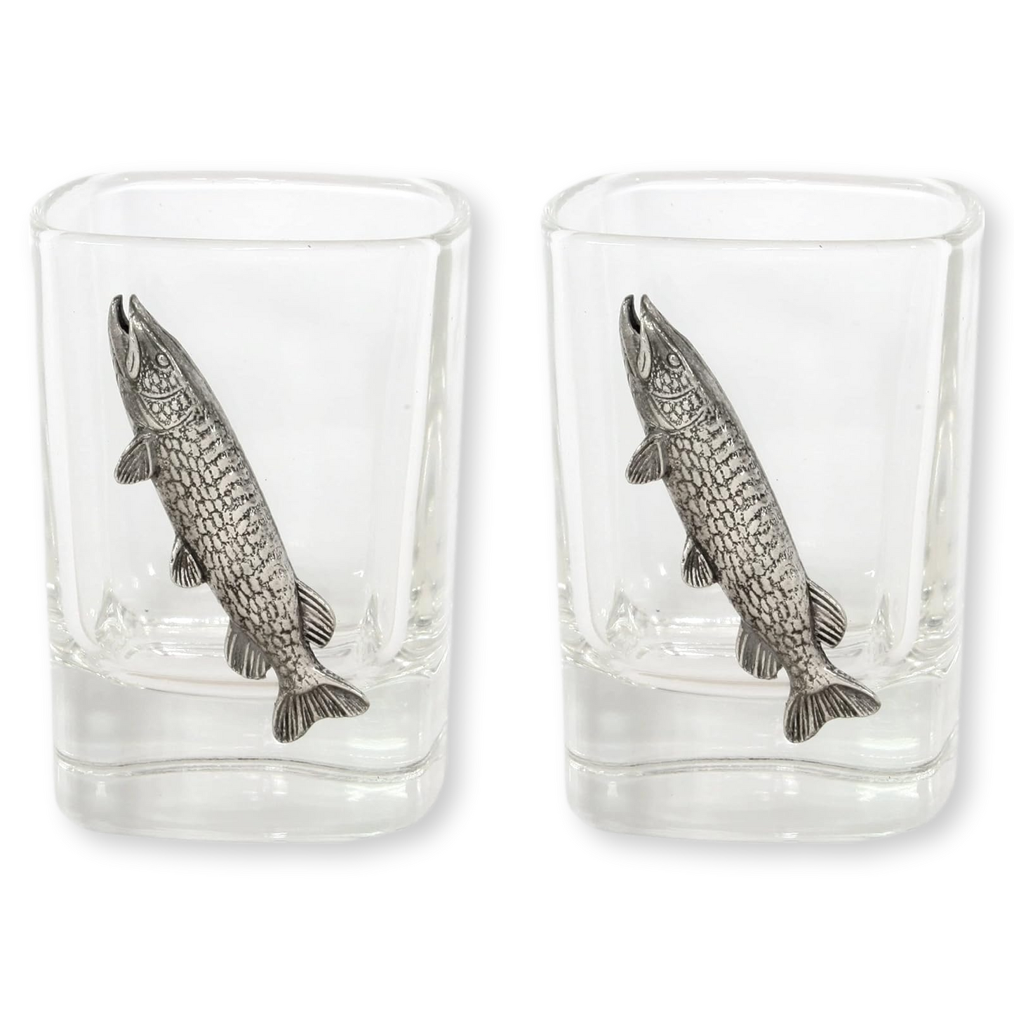 Coarse Fishing Pair Of Shot Tot Glasses