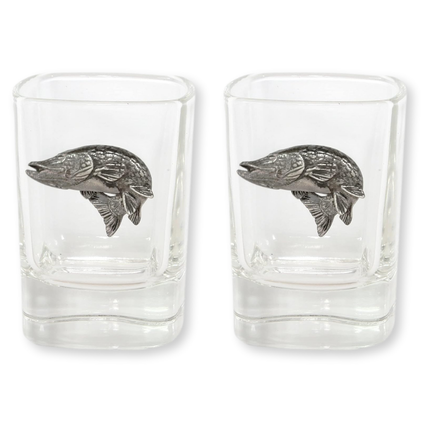 Coarse Fishing Pair Of Shot Tot Glasses