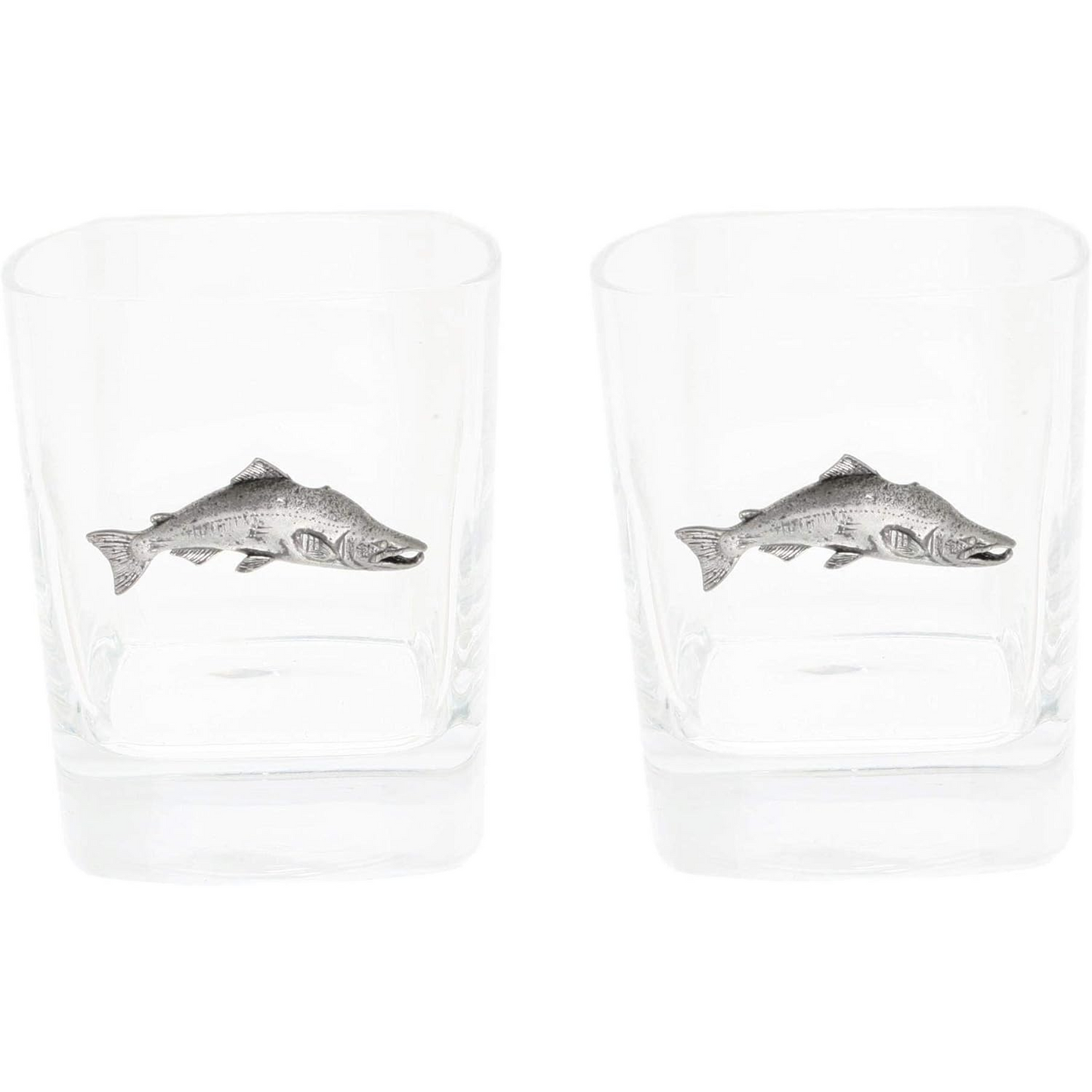 Fly Fishing Pair Of Whiskey Tumbler Glasses