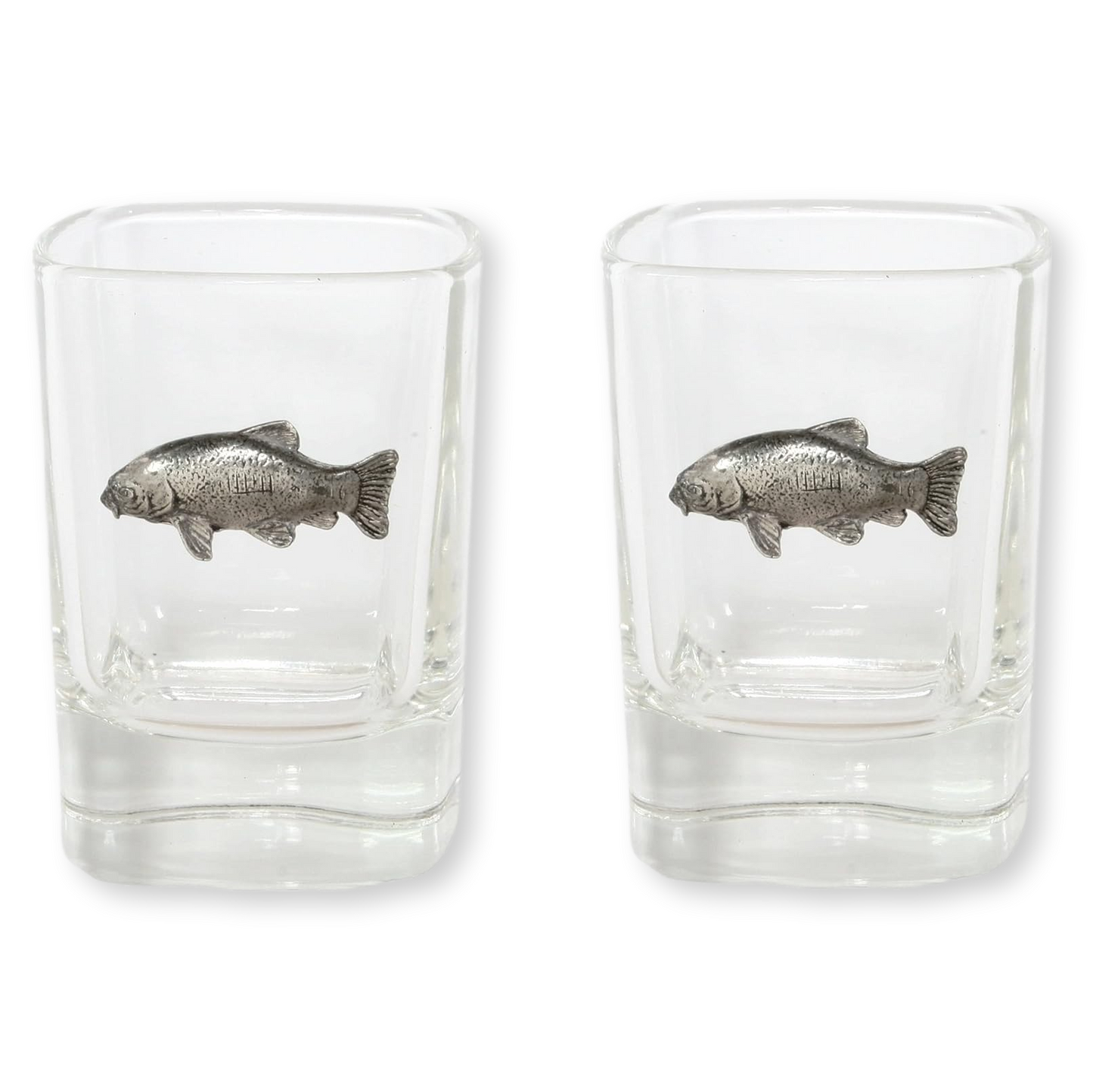 Coarse Fishing Pair Of Shot Tot Glasses