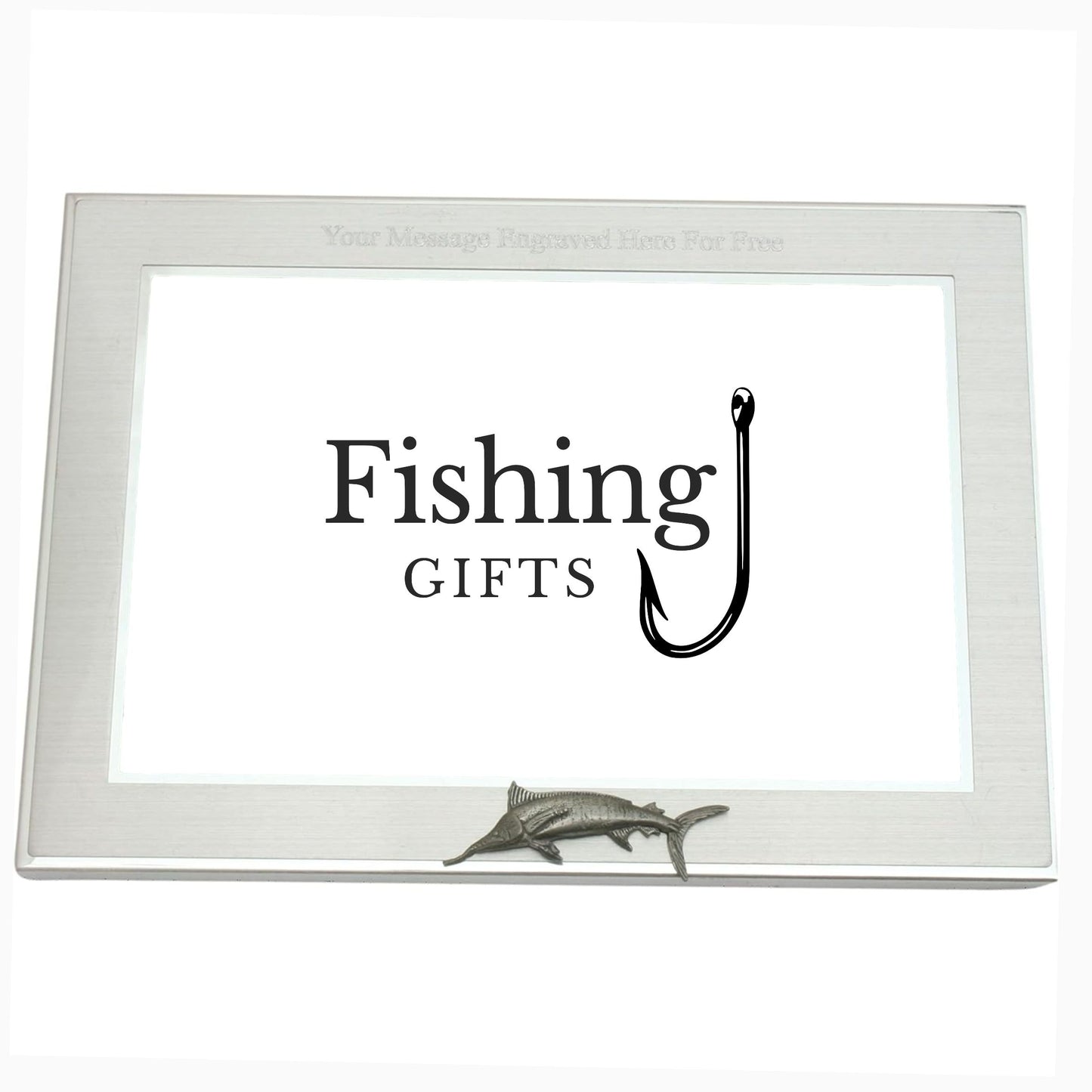 Sea Fishing 6"x4" Metal Photo Frame Landscape or Portrait Personalised