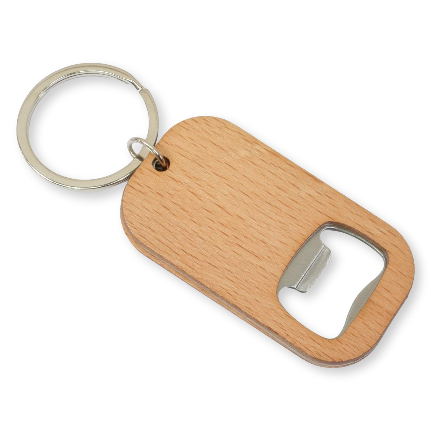 Sea Fishing Wood & Steel Bottle Opener Keyring