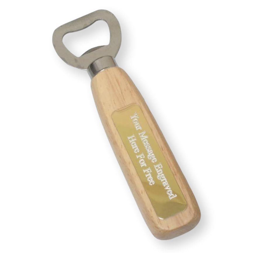 Sea Fishing Wooden Handled Steel Bottle Opener
