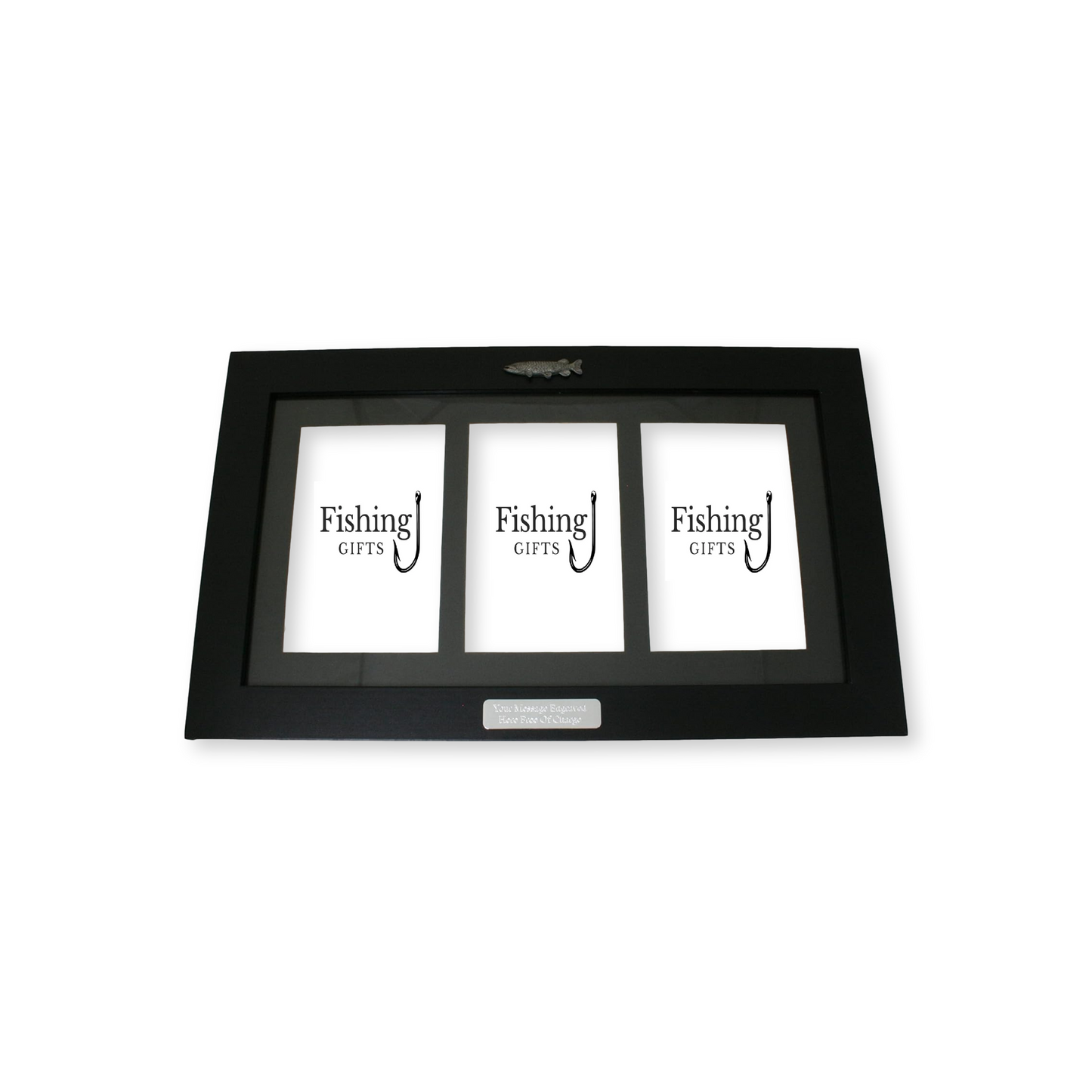 Coarse Fishing Black Photo Frame 3 Windows Wall Hanging Personalised Gift