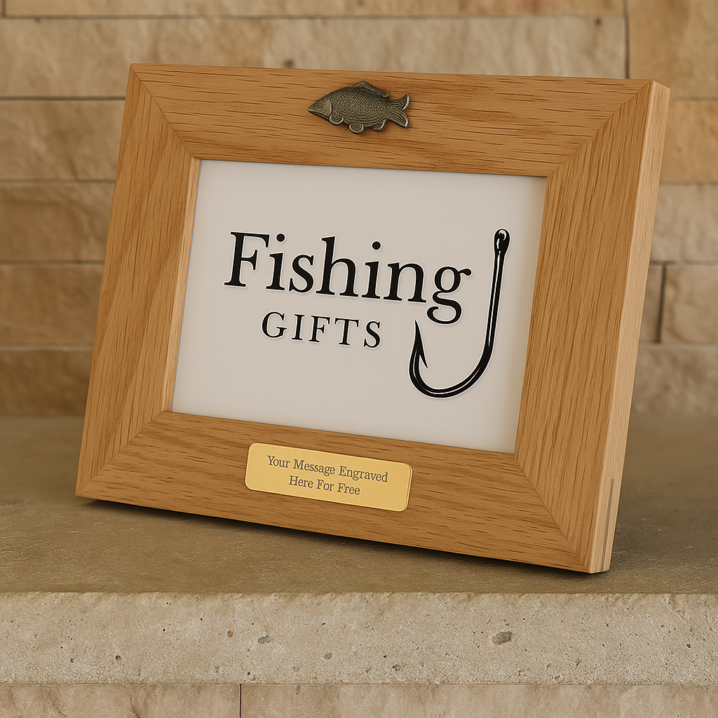 Wooden Photo Frame Coarse Fishing Personalised 6"x4"
