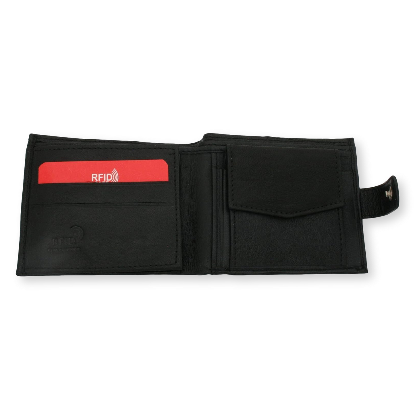 Black or Brown Mens Leather Wallet | Fly Fishing Design