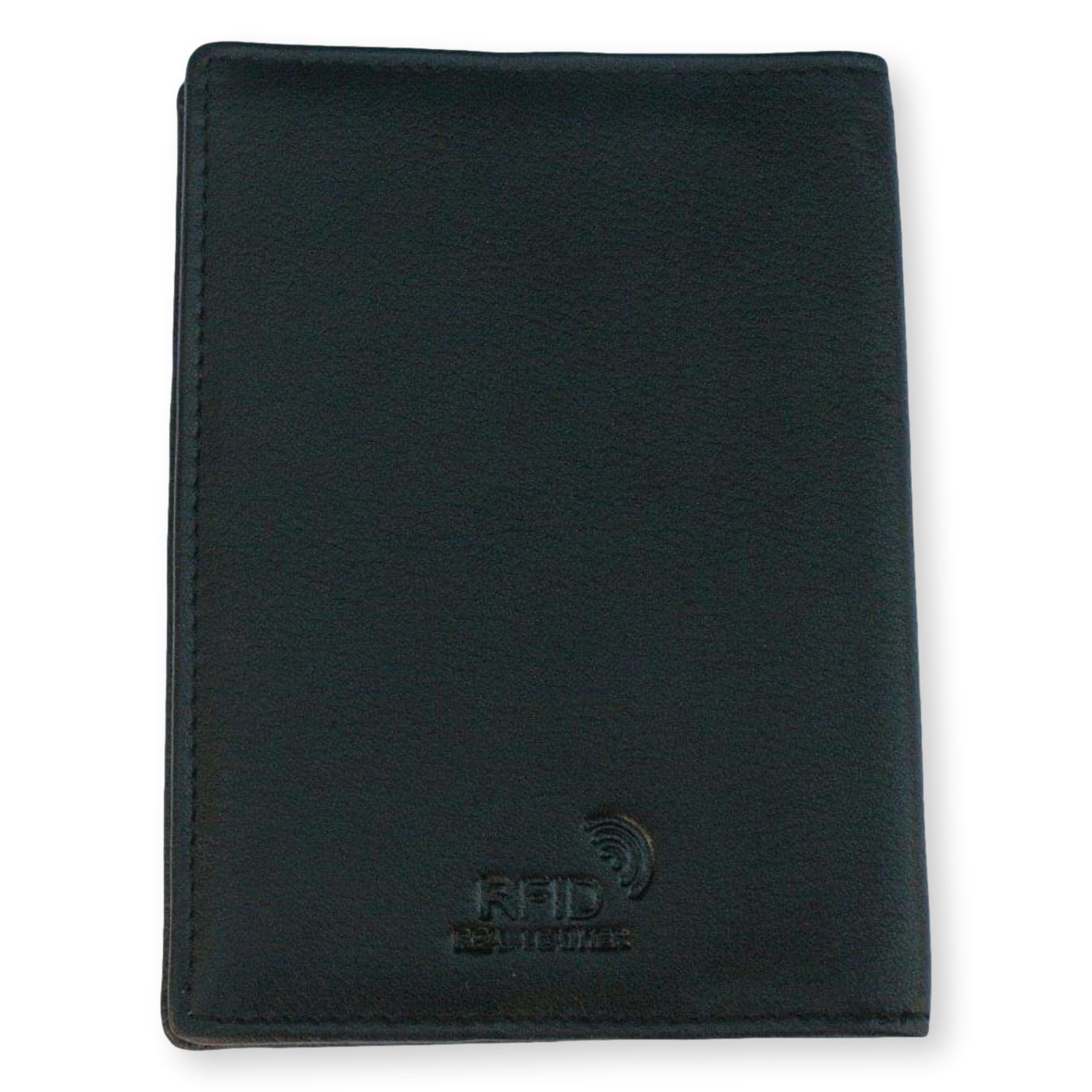 Trout, Salmon, Fly & More Black Leather Passport Holder | Fly Fishing
