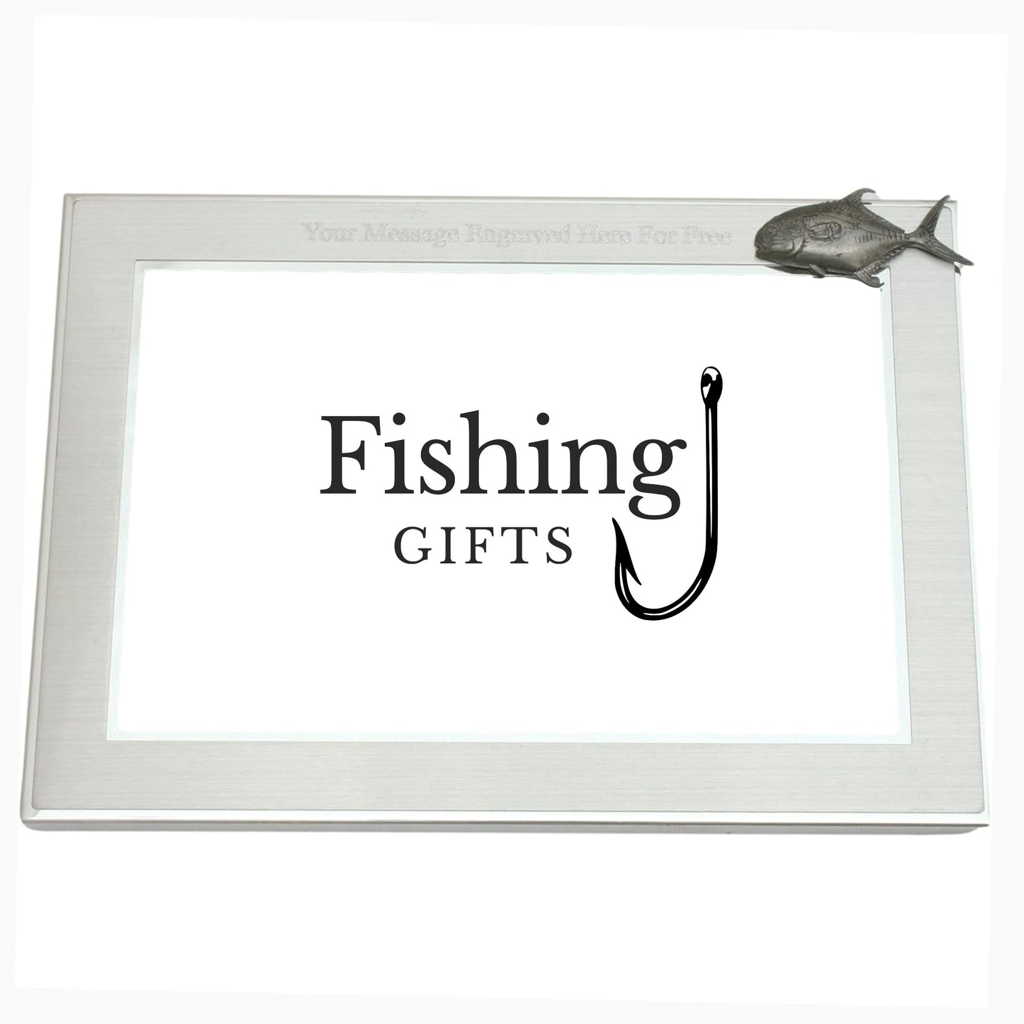 Sea Fishing 6"x4" Metal Photo Frame Landscape or Portrait Personalised