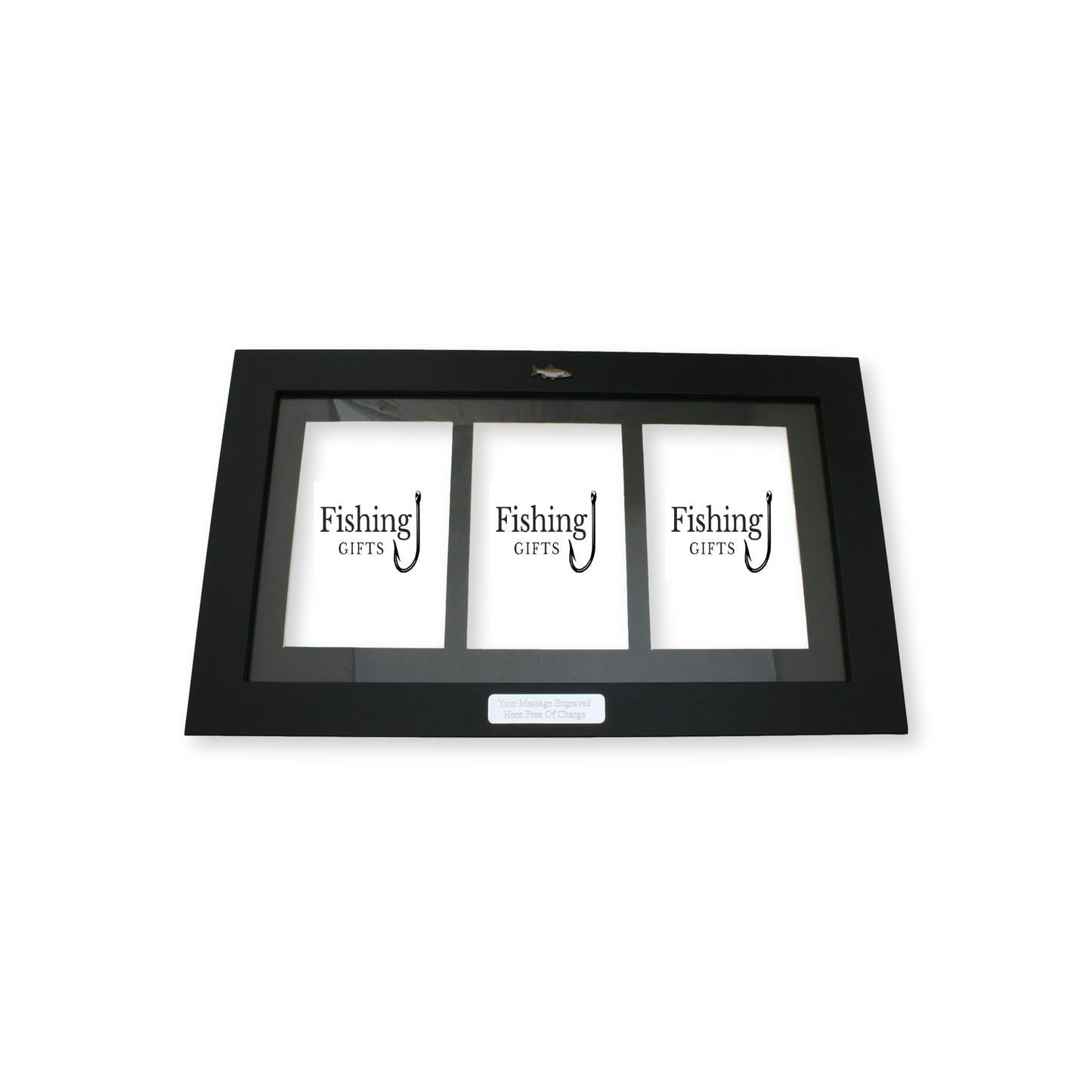 Coarse Fishing Black Photo Frame 3 Windows Wall Hanging Personalised Gift