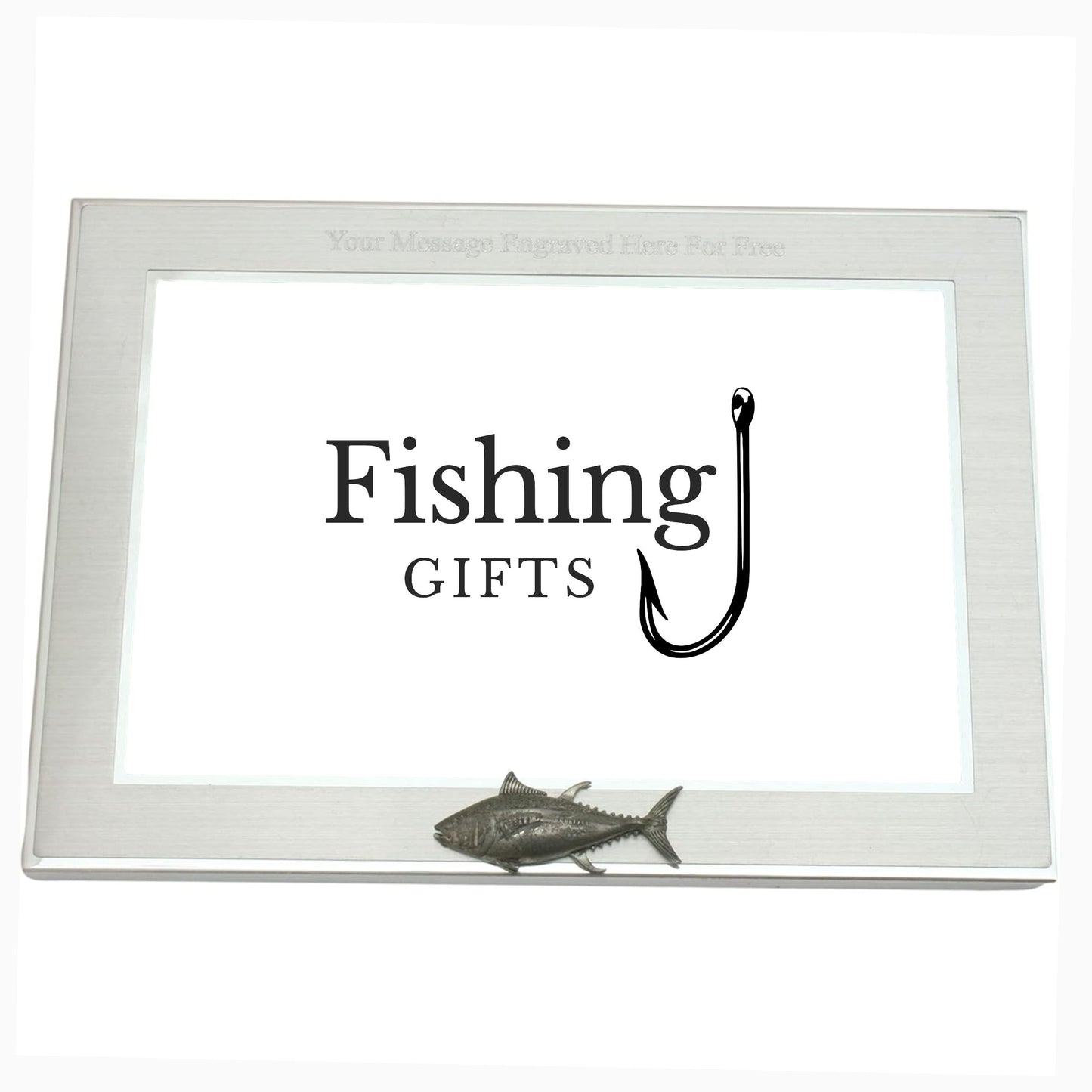Sea Fishing 6"x4" Metal Photo Frame Landscape or Portrait Personalised