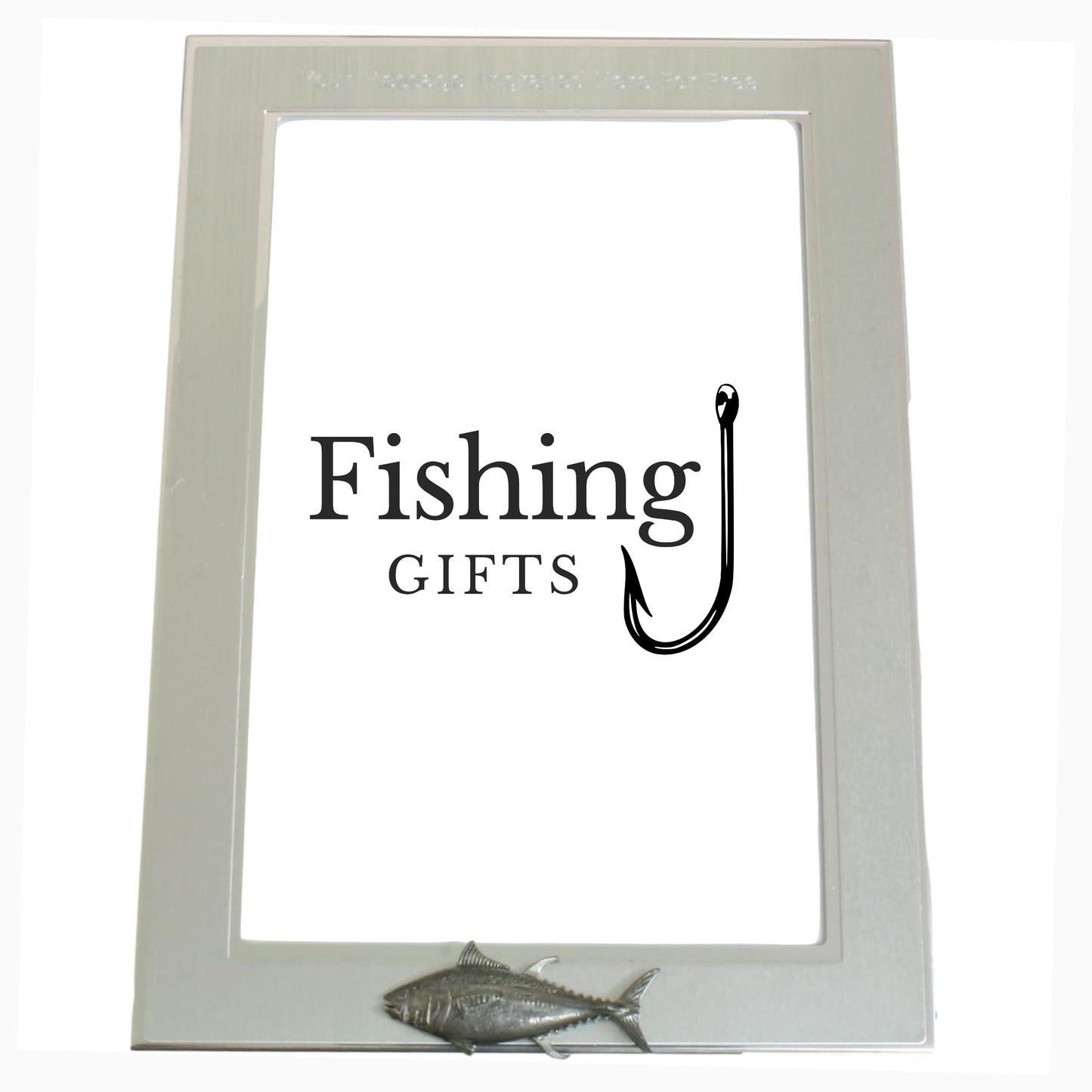 Sea Fishing 6"x4" Metal Photo Frame Landscape or Portrait Personalised