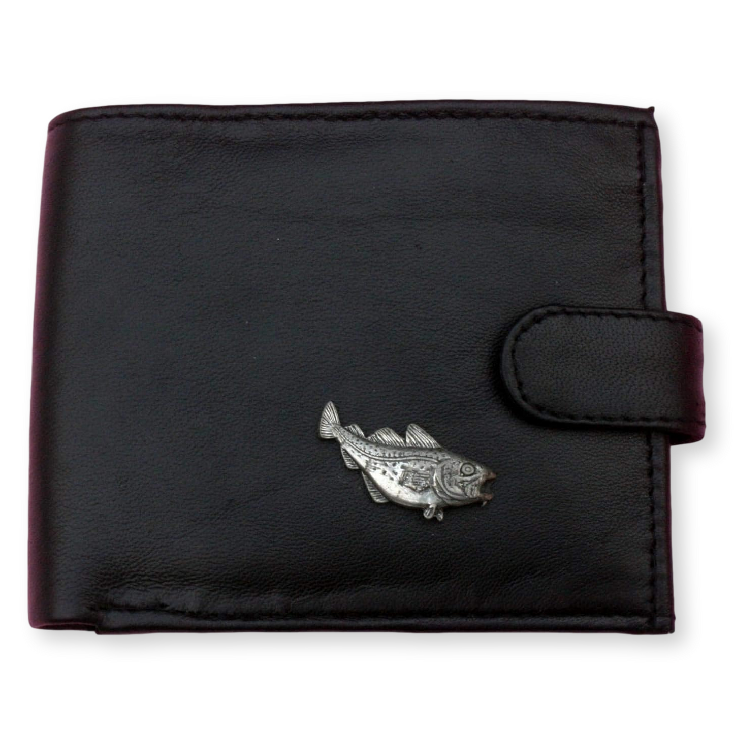 Black or Brown Mens Leather Wallet | Sea Fishing Style