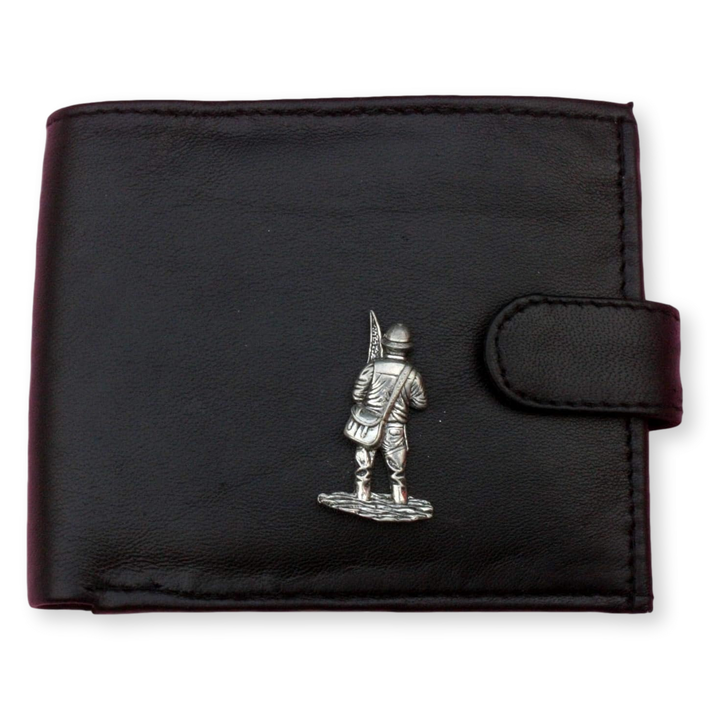 Black or Brown Mens Leather Wallet | Fly Fishing Design