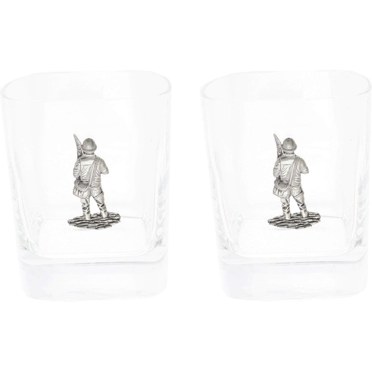 Fly Fishing Pair Of Whiskey Tumbler Glasses