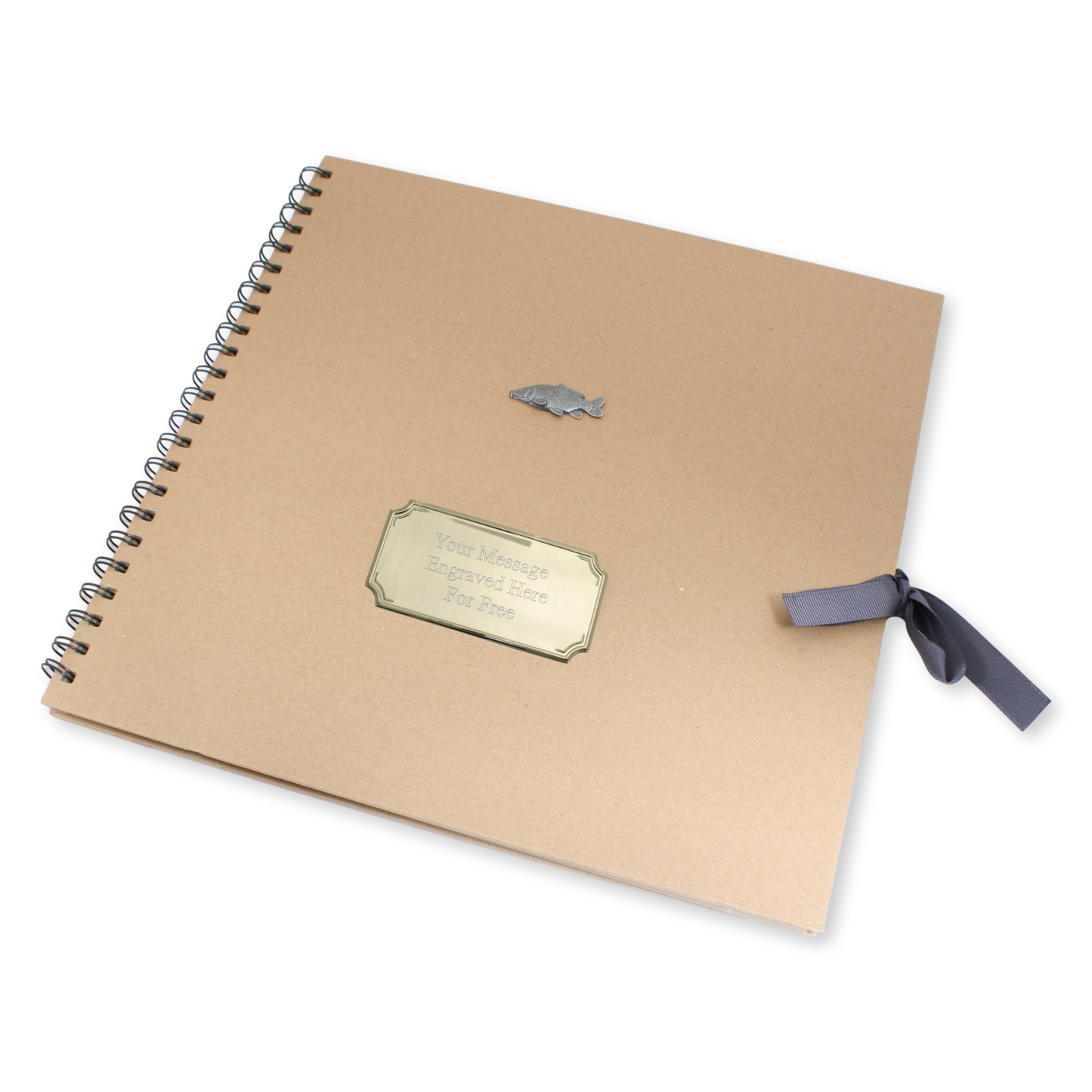 Coarse Fishing Scrapbook – Kraft Paper With Engraved Plaque