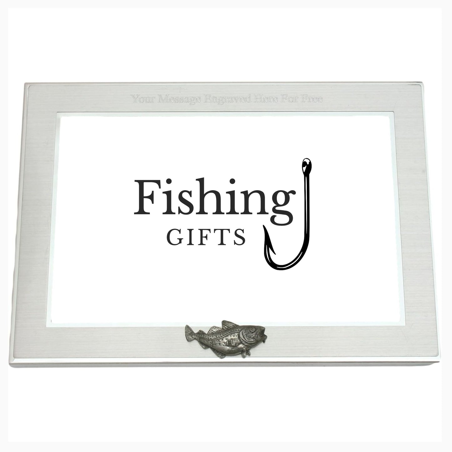Sea Fishing 6"x4" Metal Photo Frame Landscape or Portrait Personalised