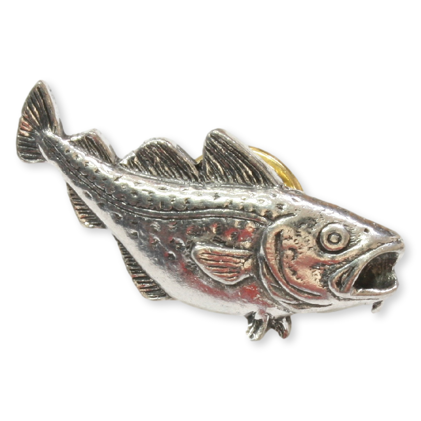 Cod Pin Badge Pewter Lapel Sea Fishing Gift With Engraving Option