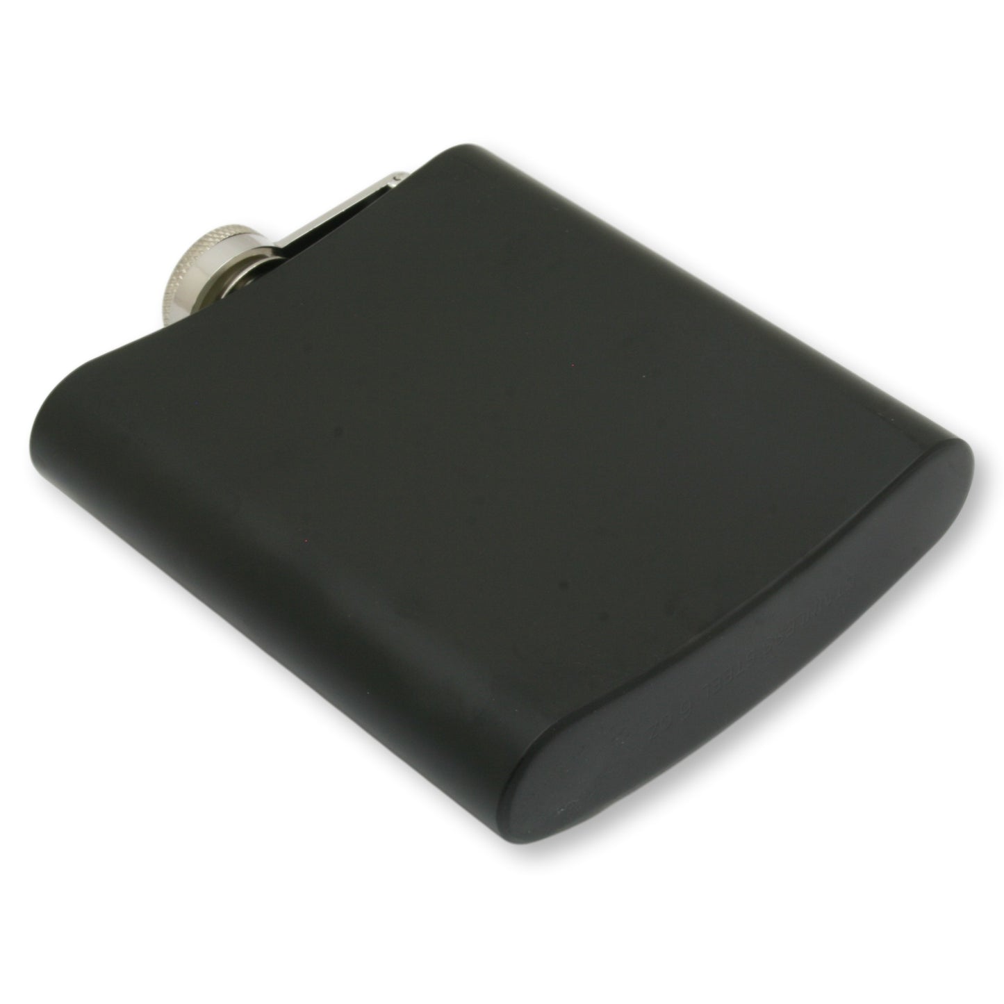 Fishing Matte Black Hip Flask Engraved
