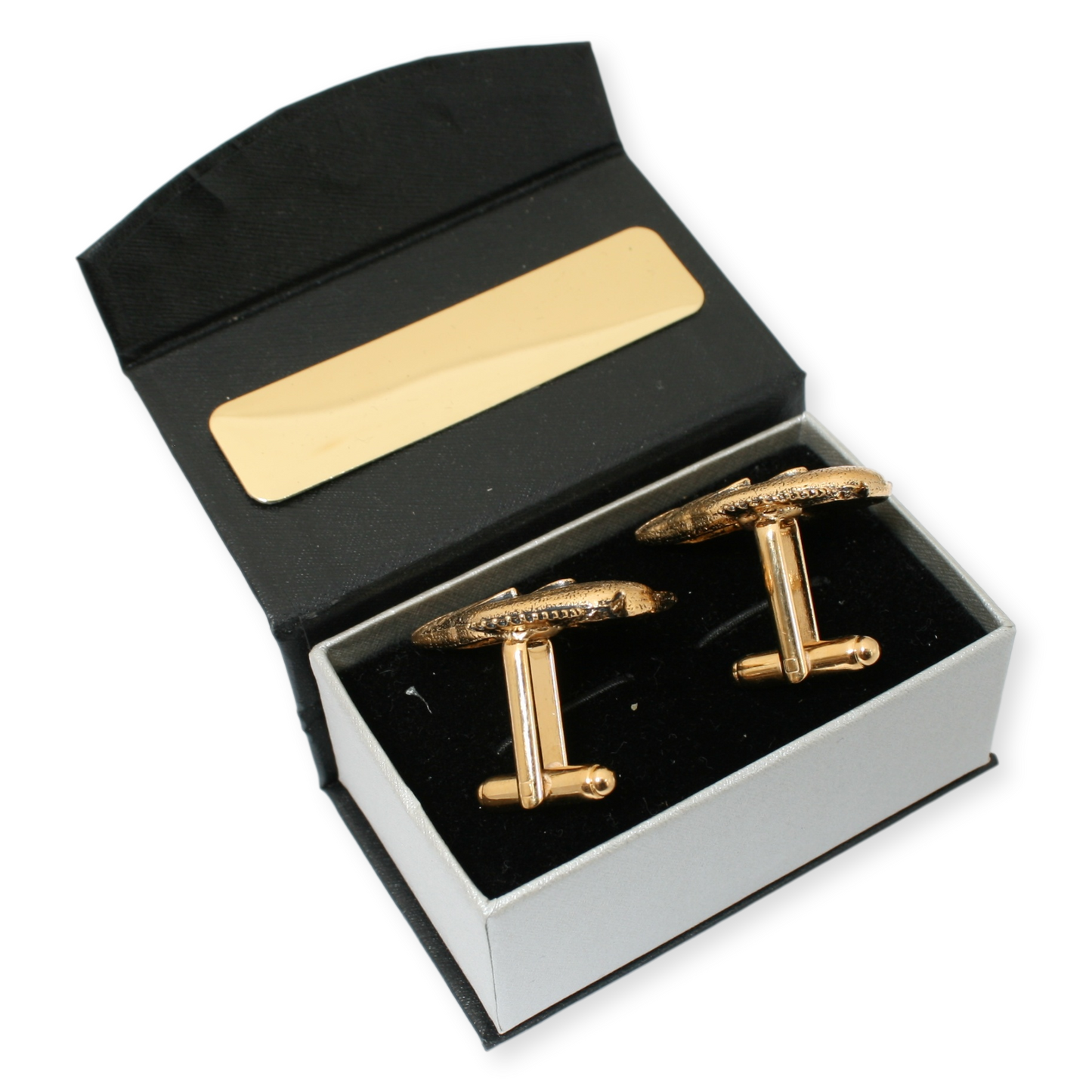 Zander Gold Plated Cufflinks With Engraving Option