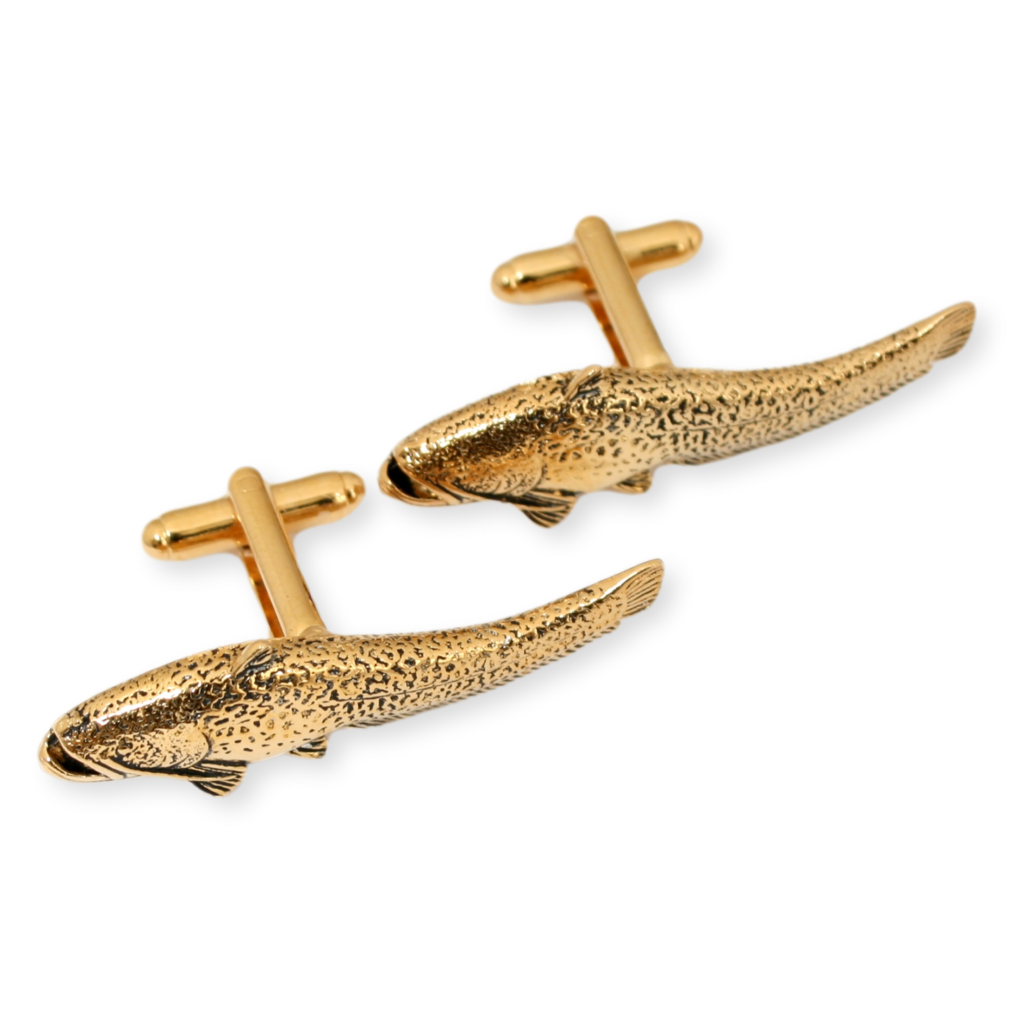 Catfish Gold Plated Cufflinks With Engraving Option