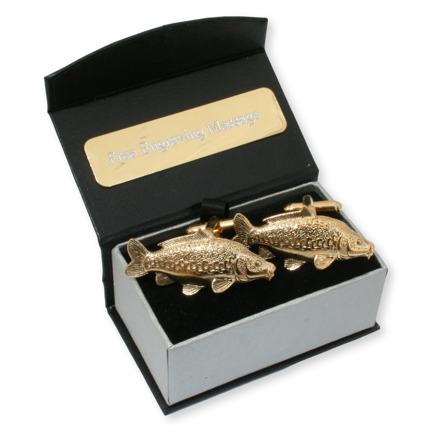 mirror carp cufflinks front