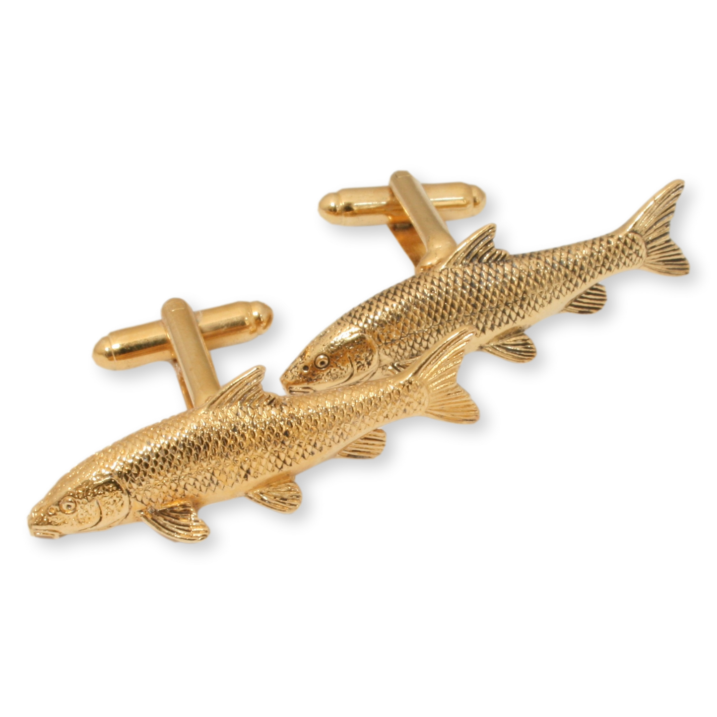 barbel cufflinks gold