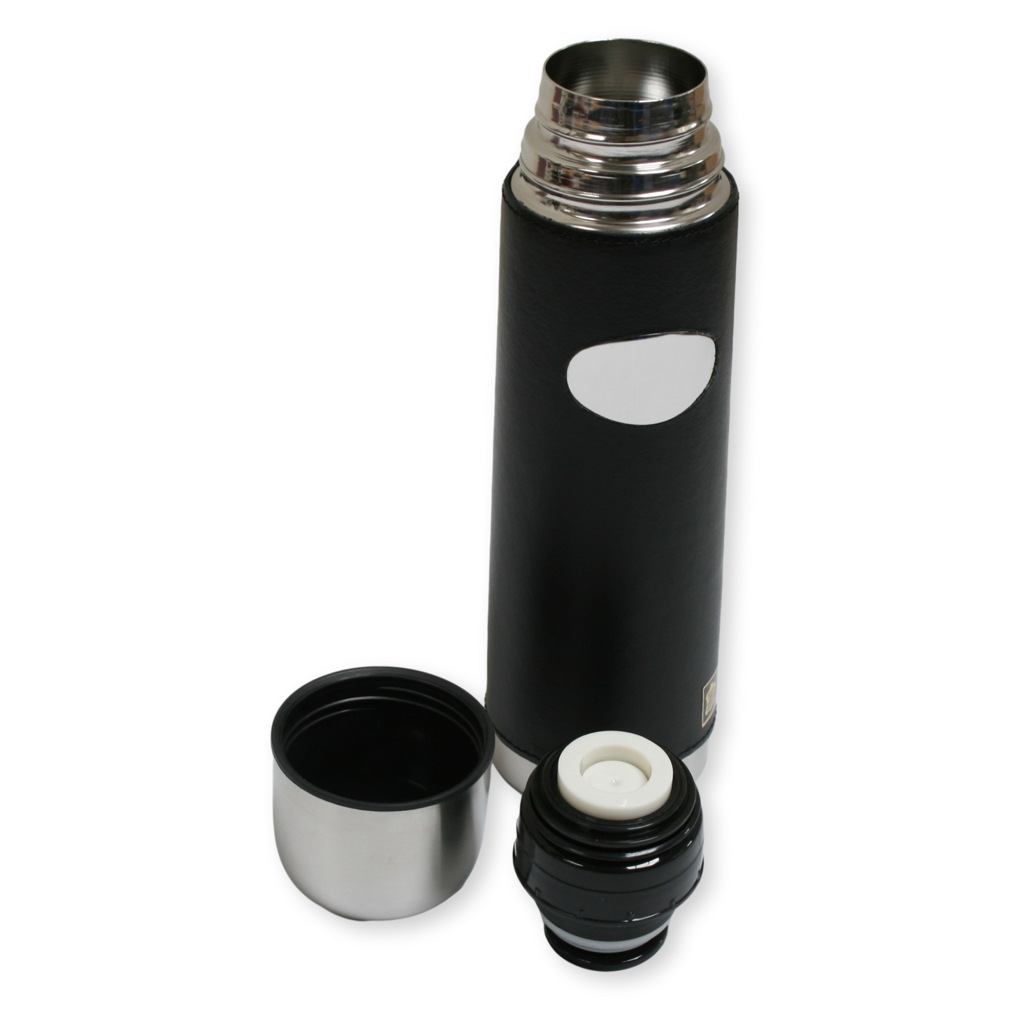 Personalised 500ml Black Leather Vacuum Flask