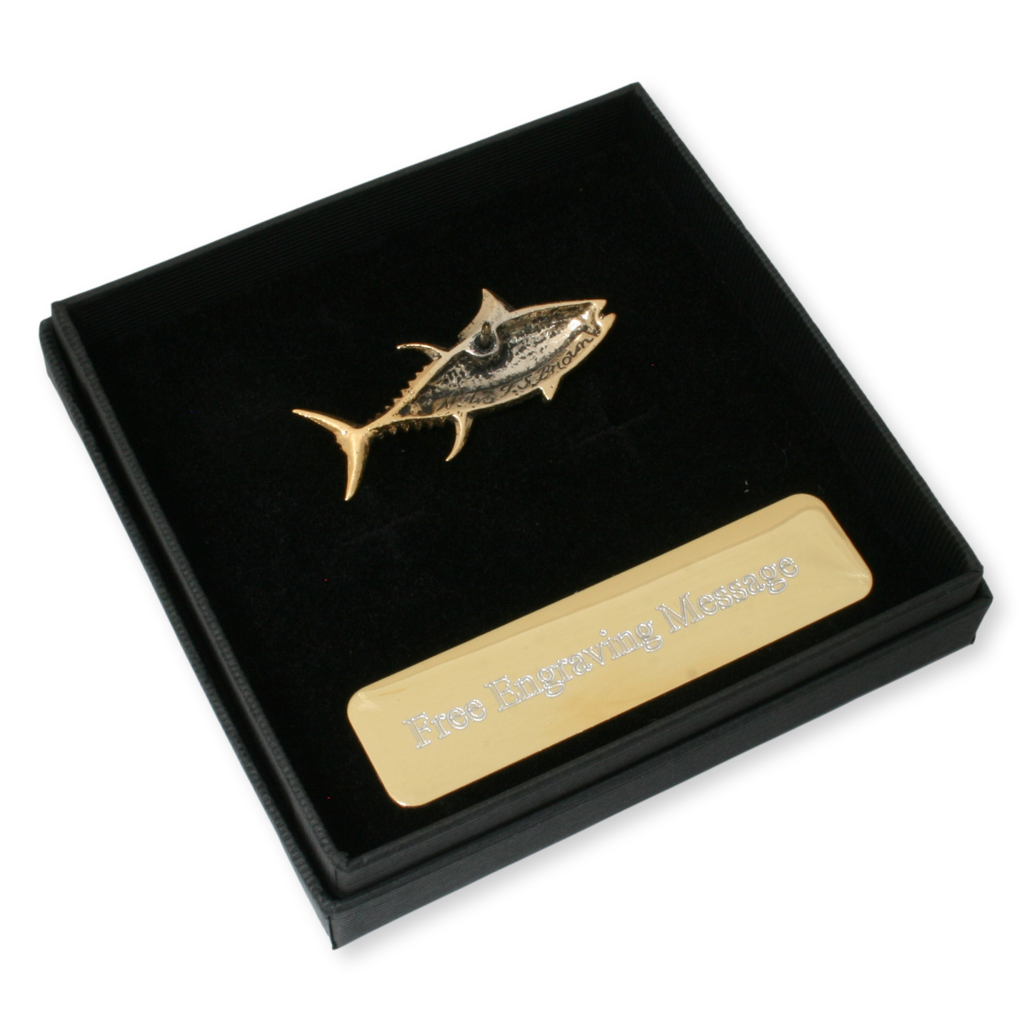Tuna Pin Badge back gold