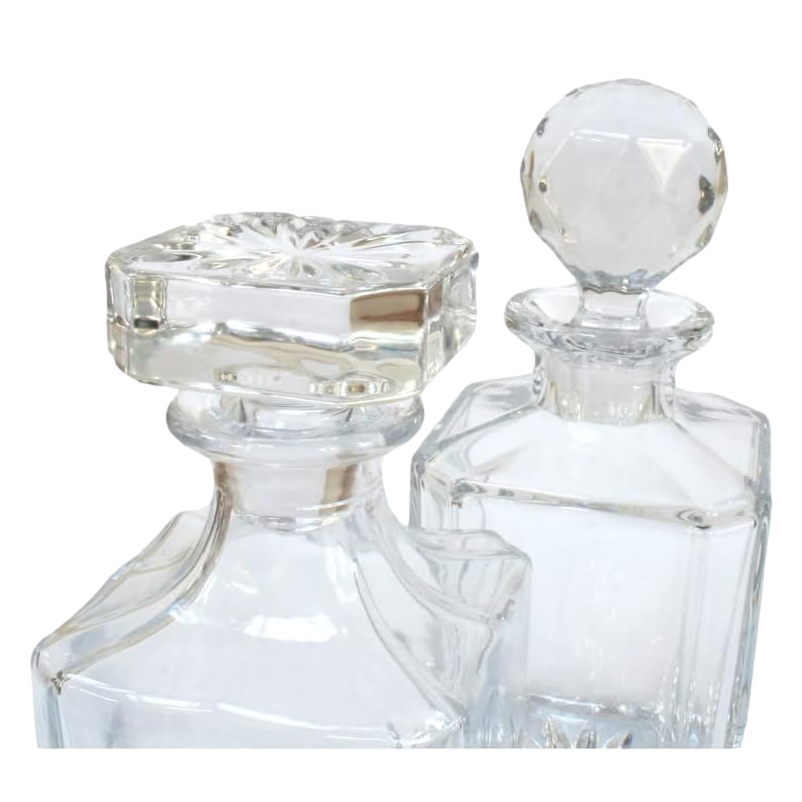 Fly Fishing Crystal Cut Decanter With Golf Ball Or Square Top