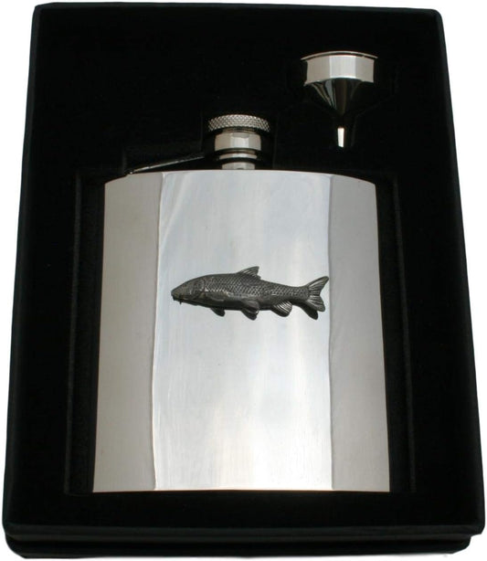 Barbel Stainless Steel 6oz Hip Flask Silver Or Matte Black