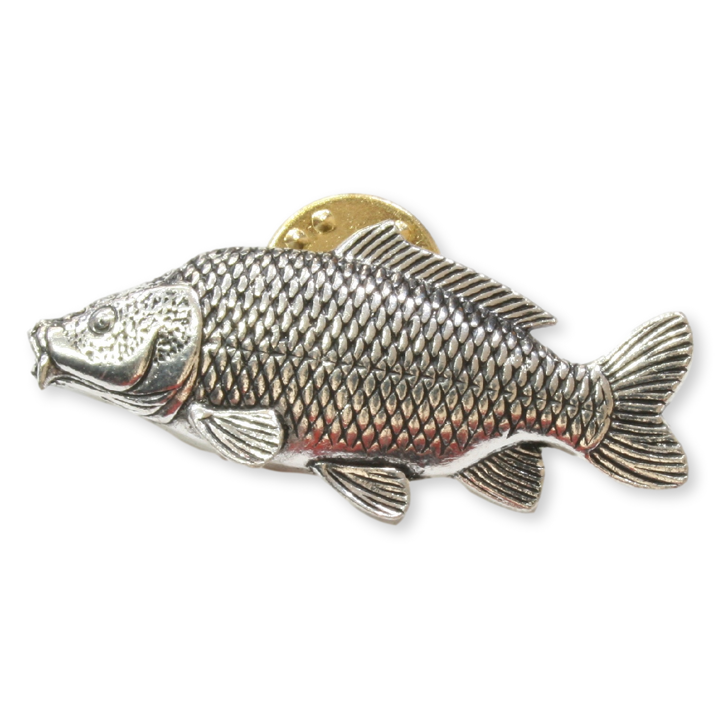 Common Carp Pin Badge Pewter Lapel Coarse Fishing Gift With Engraving Option