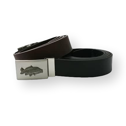 Coarse Fishing Designed Leather Belt Black or Brown