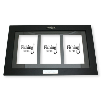 Fly Fishing Black Photo Frame 3 Windows Wall Hanging Personalised Gift