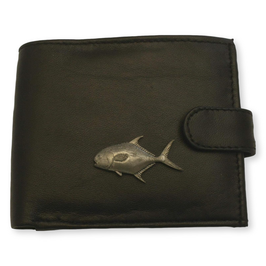 Black or Brown Mens Leather Wallet | Sea Fishing Style