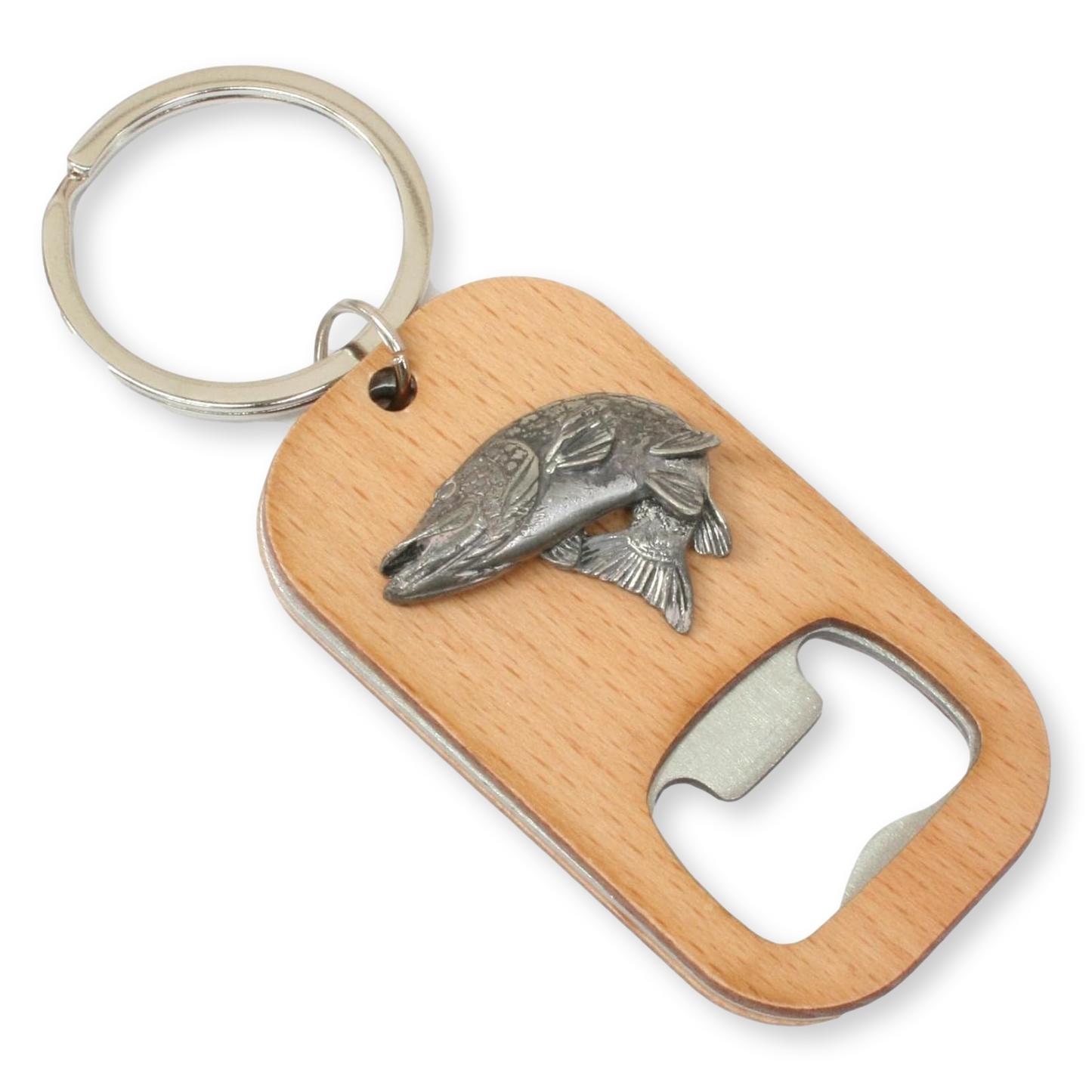 Coarse Fishing Wood & Steel Bottle Opener Keyring