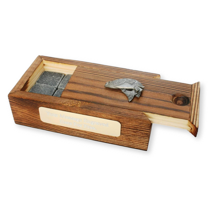 Coarse Fishing Whiskey Ice Cubes In Wooden Box Personalised