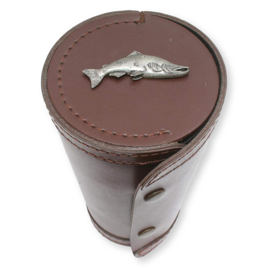 Fly Fishing 4 Cups in Leather Popper Case (4oz)