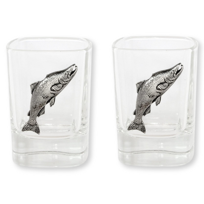 Fly Fishing Pair Of Shot Tot Glasses