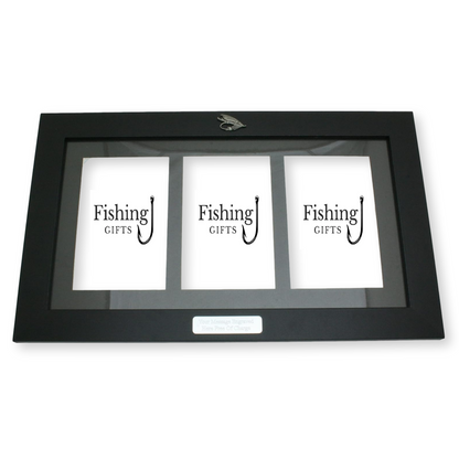Fly Fishing Black Photo Frame 3 Windows Wall Hanging Personalised Gift