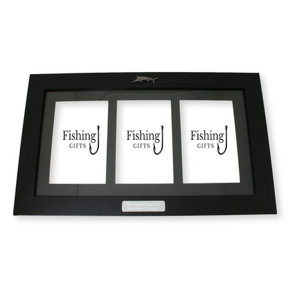 Sea Fishing Black Photo Frame 3 Windows Wall Hanging Personalised Gift