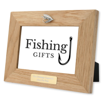 Fly Fishing Wooden Photo Frame Personalised 6"x4"