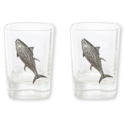 Sea Fishing Pair Of Shot Tot Glasses