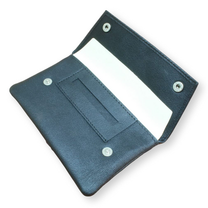 Fly Fishing Designed Black Leather Tobacco Pouch