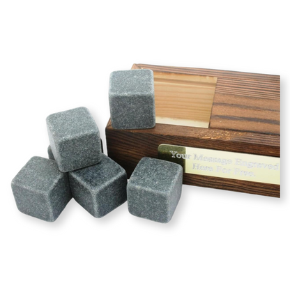 Sea Fishing Whiskey Ice Cubes In Wooden Box Personalised