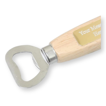 Sea Fishing Wooden Handled Steel Bottle Opener