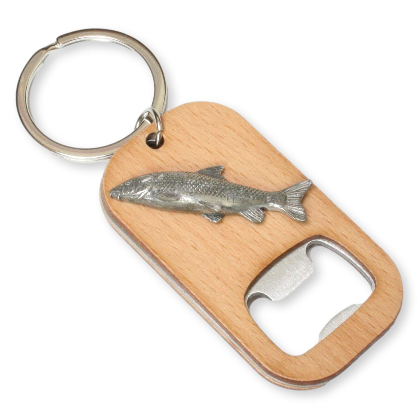 Coarse Fishing Wood & Steel Bottle Opener Keyring