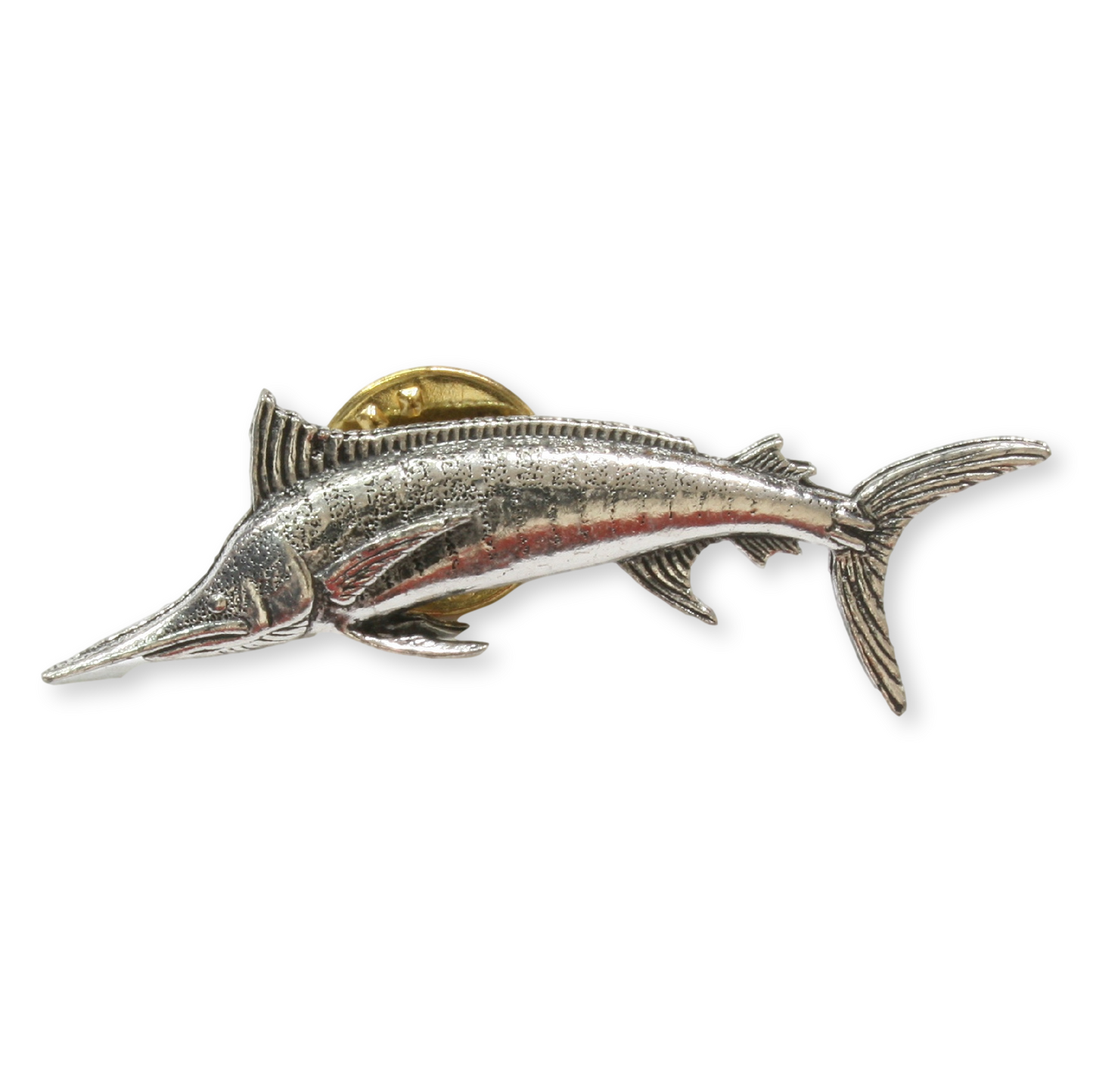 Marlin Pin Badge Pewter Lapel Sea Fishing Gift With Engraving Option