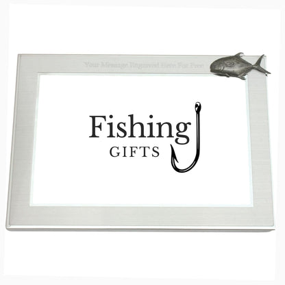 Sea Fishing 6"x4" Metal Photo Frame Landscape or Portrait Personalised